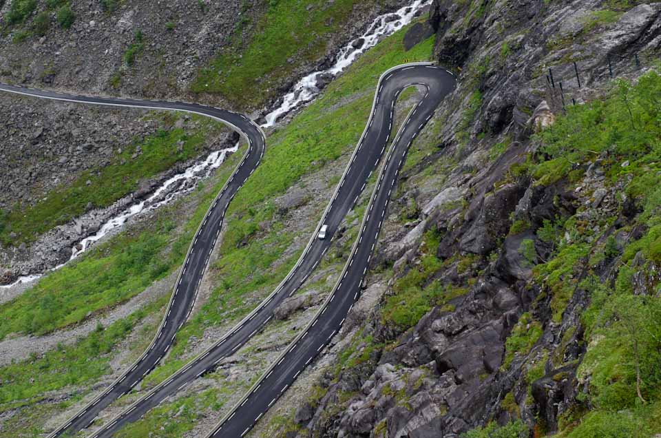 die Kurven des Trollstigen in Norwegen