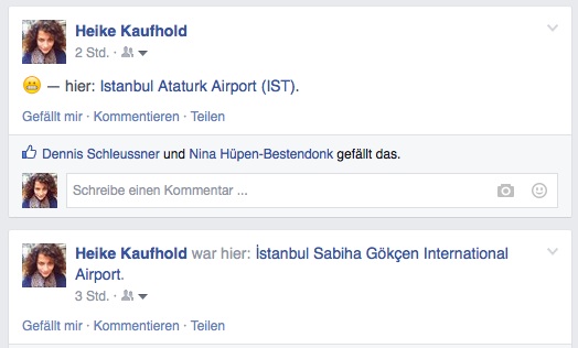 Flughafen Istanbul Facebook Status