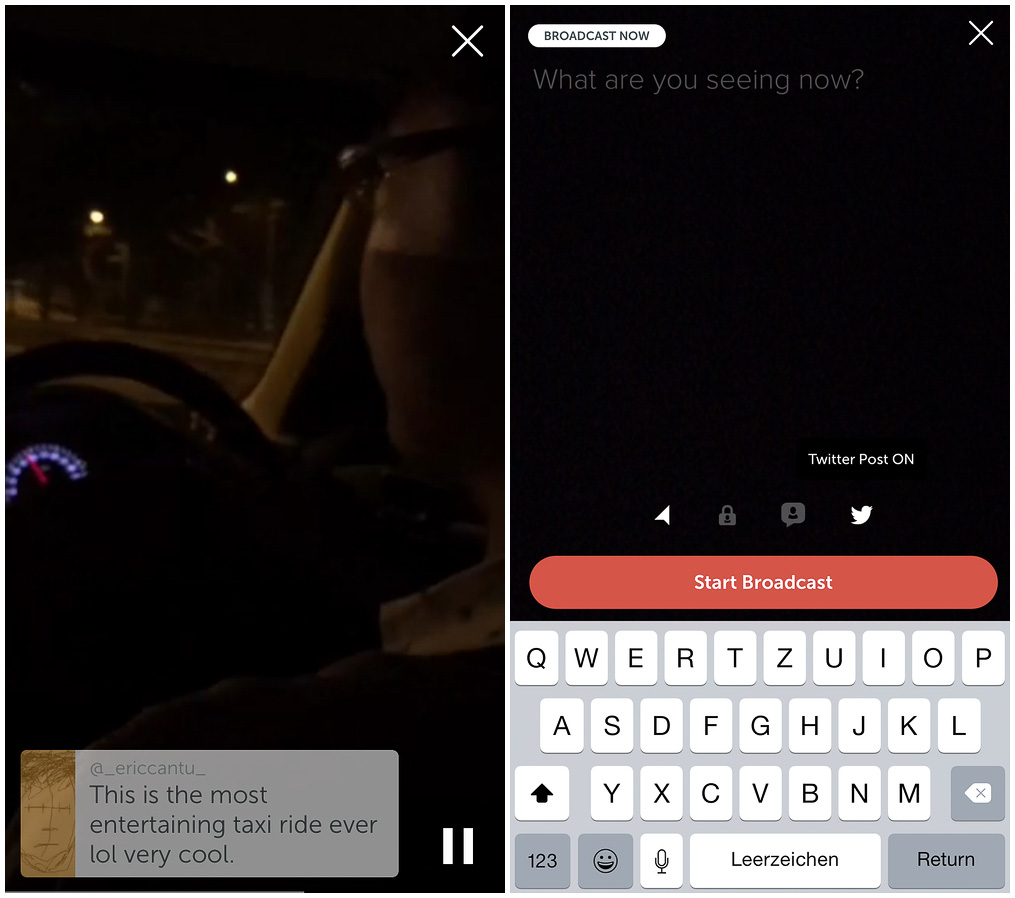 Livestream App Periscope aus dem Taxi in Singapur