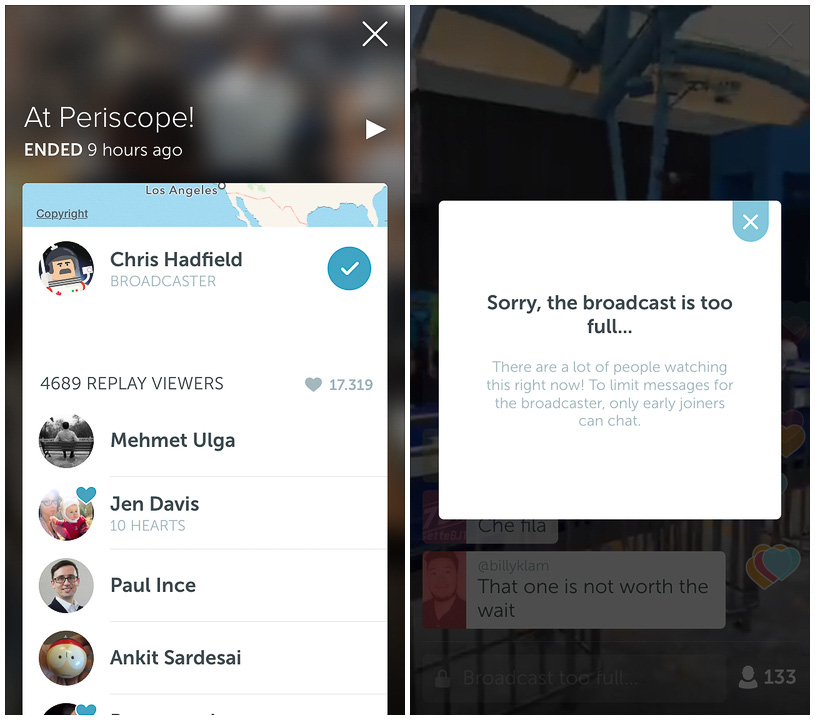 Livestream App Periscope zu voll