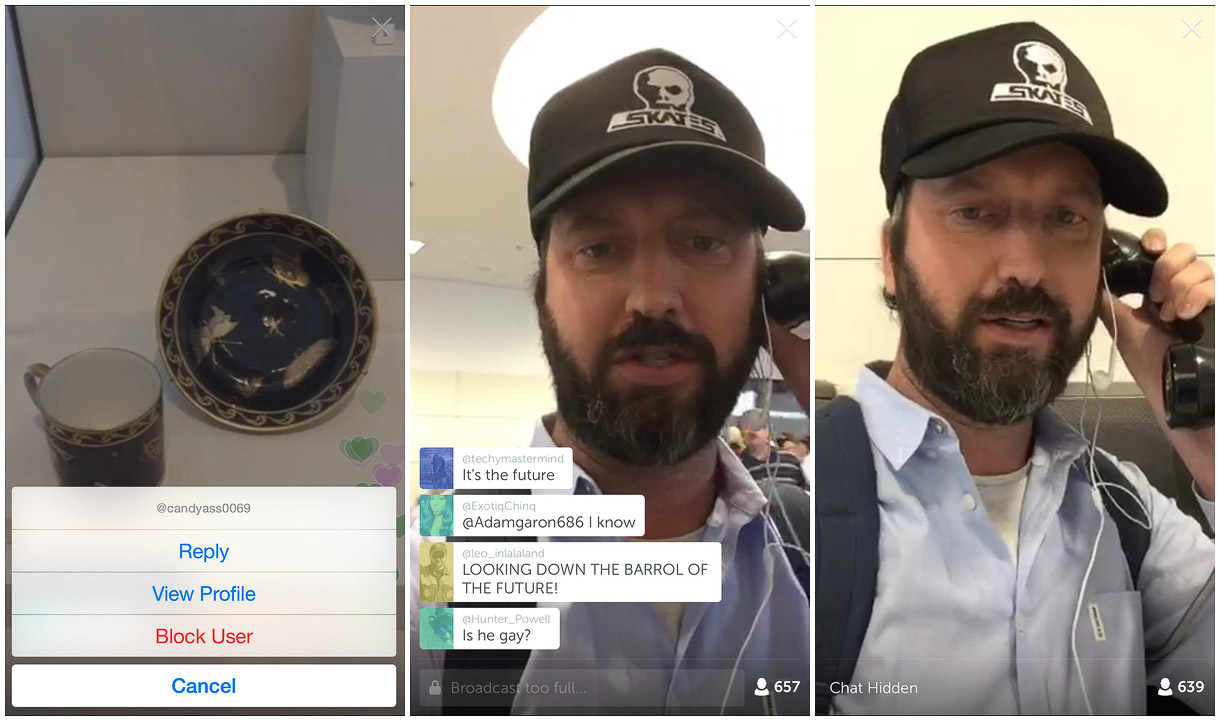 Trolle blocken und Kommentare ausschalten Livestream App Periscope